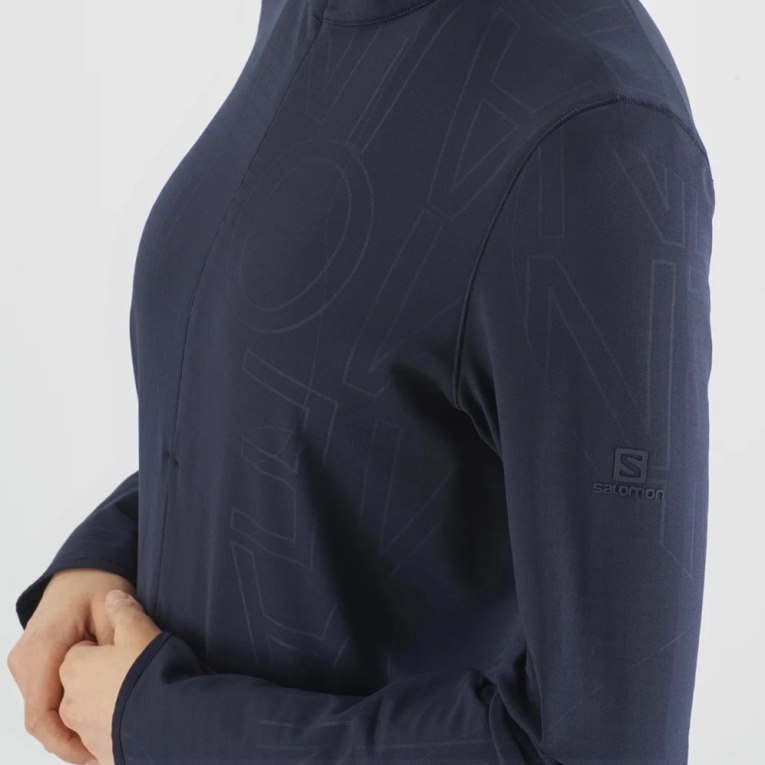 Dámské Bundy Salomon Essential Lightwarm Half Zip Tmavě Blankyt | CZ 58MVPSJ